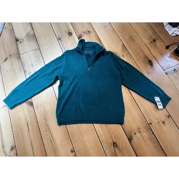 NWT! Karen Scott 1/4 Zip Pull Over Sweater. Soft think. Shimmer. Teal. Size XL - Picture 1 of 7